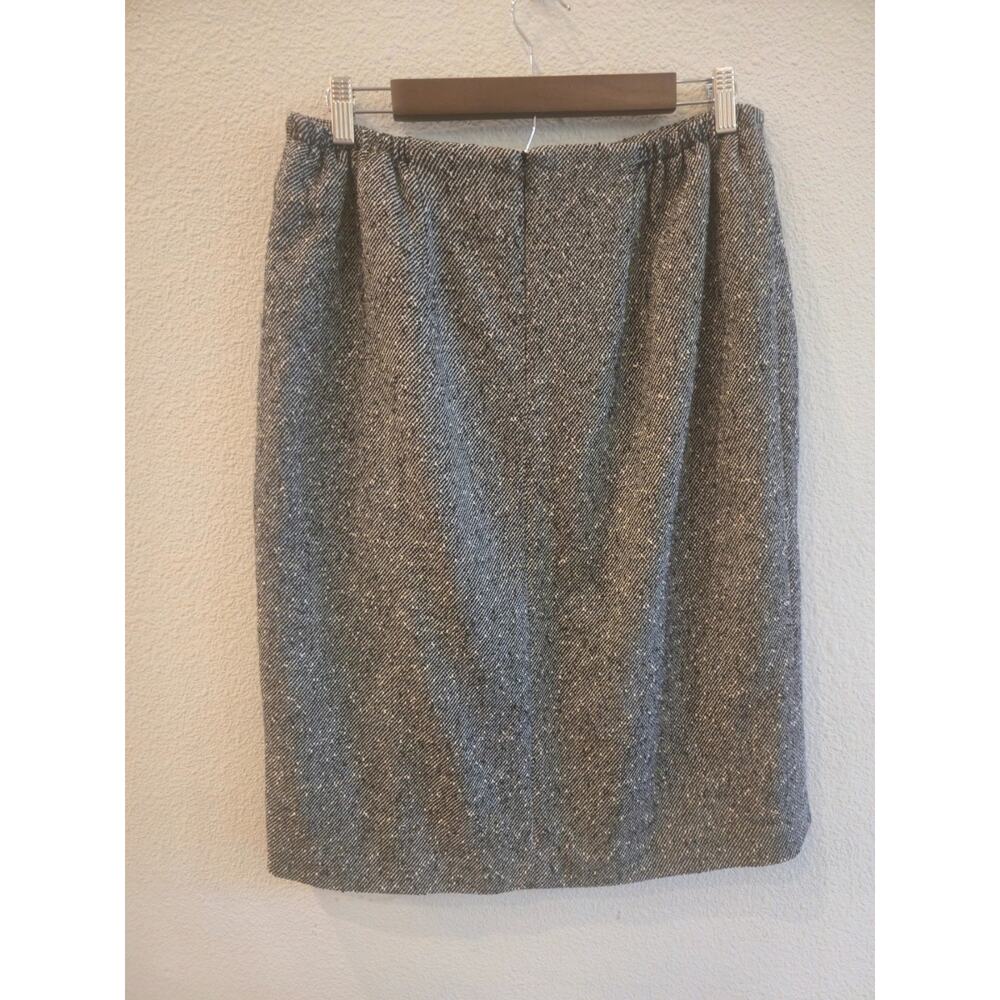 Vintage Talbots Petites 12W Wool Blend Italian Fabric Faux Wrap Tweed Skirt - Picture 5 of 7